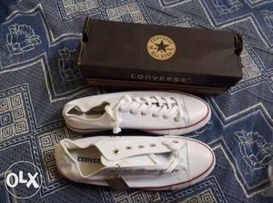 Pair Of White Converse All-Star Low-tops With Box