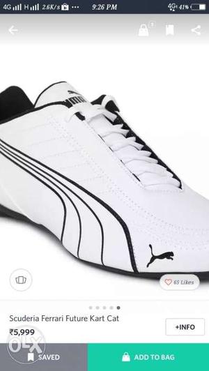 Paired White Puma Low-top Shoe