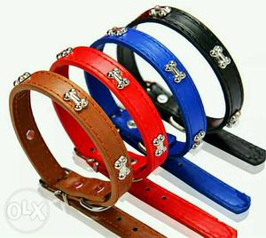 Small Puppy Collar Pu Leather(Brown) and Nylon harness