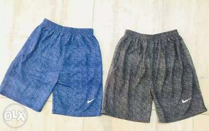 Two Blue And Gray Shorts