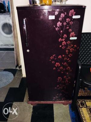 Black And Red Floral Wooden Cabinet