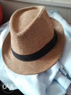 Brown And Black Fedora Hat