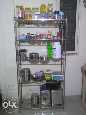 Kitchen Steel Rack, trolley and Tray