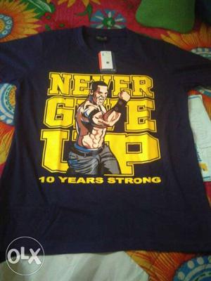 Never Give Up John Cena Graphic Crew-neck T-shirt