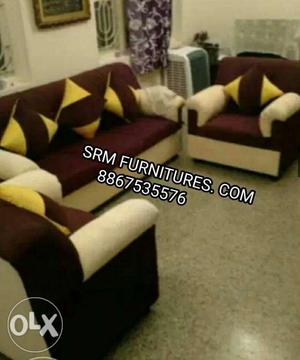 New branded luxurious sofas 3+1+1 with warranty direct home