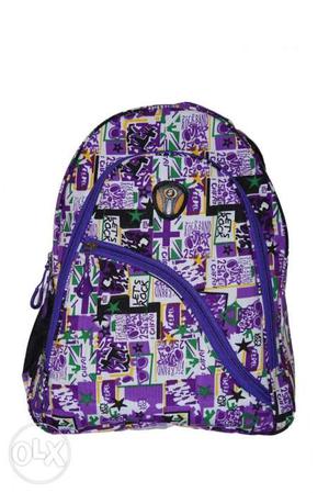 Purple, White, And Black Backpack