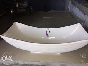 Rectangular White Ceramic Bowl