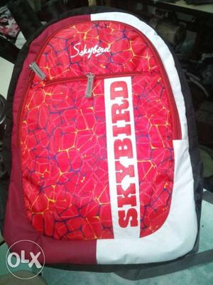 Red And White Skybird Backpack
