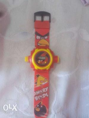 Red And Yellow Digital Watch