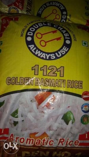 Yellow And White Double Chabi Golden Basmati Rice Sack