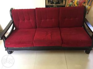 3+1+1 wooden sofa in very good condition