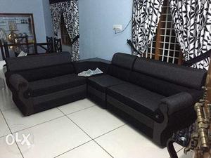 Black wood Company direct sale. 5 seater leather