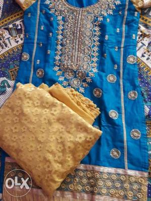 Blue and gold punjabi dress
