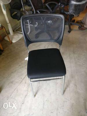 Net back visitors chair with steel frame