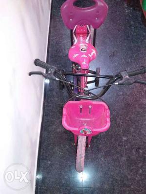 Pink And Black Bicycle With Training Wheels