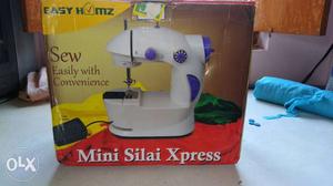 White And Purple Mini Silai Xpress Sewing Machine Box