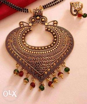 Beautiful mangalsutr with ear rings only at Rs.