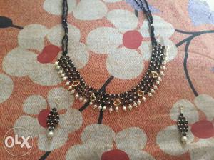 Black And White Beaded Necklace