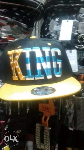 Black And Yellow King Fitted Cap