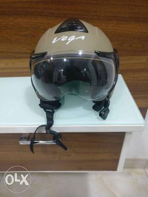 Brown And Black Vega Motorcycle Helmet