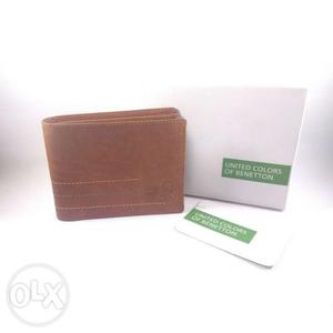 Brown United Colors Of Benetton Bi-fold Wallet With Box