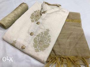 Chanderi cotton suit unstiched superb quality