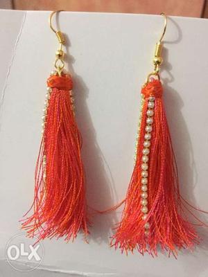Home made silk thread earrings