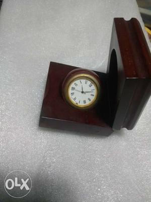 Made in India table clock good work wooden box