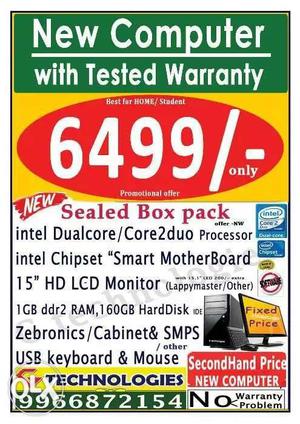 New computers with 1 year warranty
