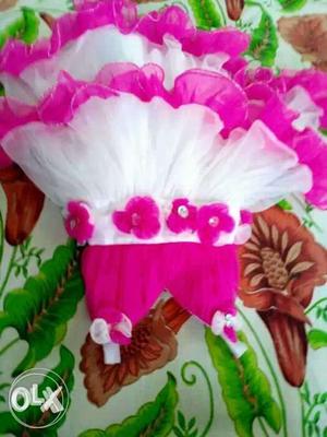 Pink color baby frock