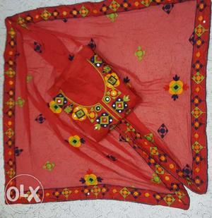 Red And Yellow Floral Textile