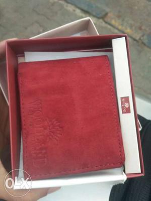 Red Fabric Bifold Wallet With Box