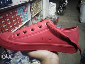 Red Leather Low-top Sneaker