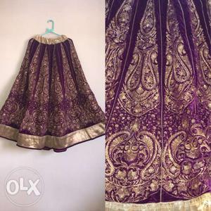 Royal Violet Velvet Designer Lehenga Purchased in