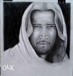 This is my drawing of Jesus, by pencile and