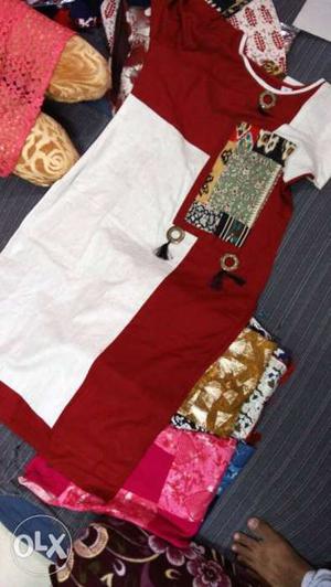 Toddler's Red And White Shirt And Pants