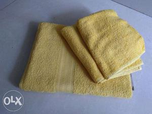 Two Yellow Bath Towels