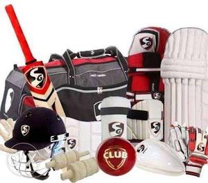 White And Red SG Cricket Gear Set