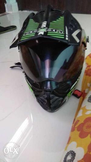 Black And Green Off-road Helmet