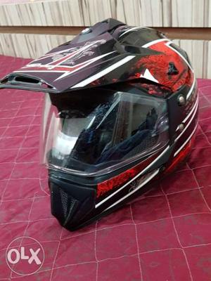 Black And Red Full-face Motocross Helmet