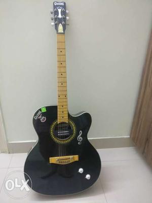 Black Single-cut Acoustic Guitar With Pickup