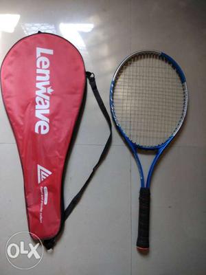 Blue And Black Lenwave Tennis Racket With Bag