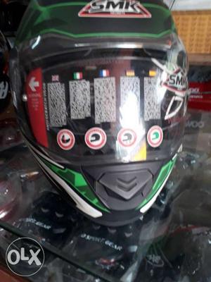 Brand New Black And Green SMK Full-face Helmet