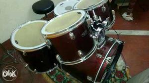 Brown Acoustic Drum Set
