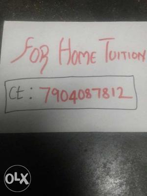 For Home Tuition Text