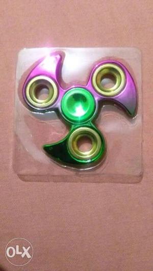 Green And Purple 3-blade Hand Spinner