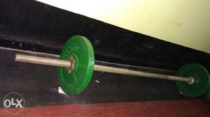 Green barbells with 3.5" rod