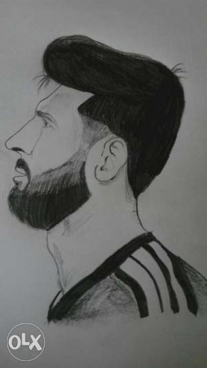 Hand sketching picture of Lionel Messi