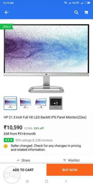 Hp 22es 21.5 inch full HD ips display Monitor