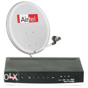 Old Airtel Dish TV Disk, one remote and one set-up box..